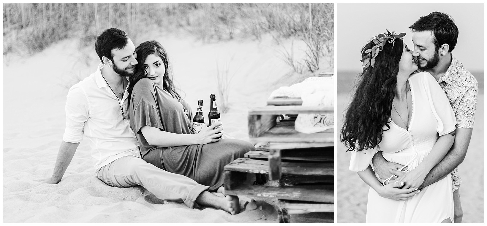 Virginia Beach musician elopement photographer couple inspiration beach boho and beer