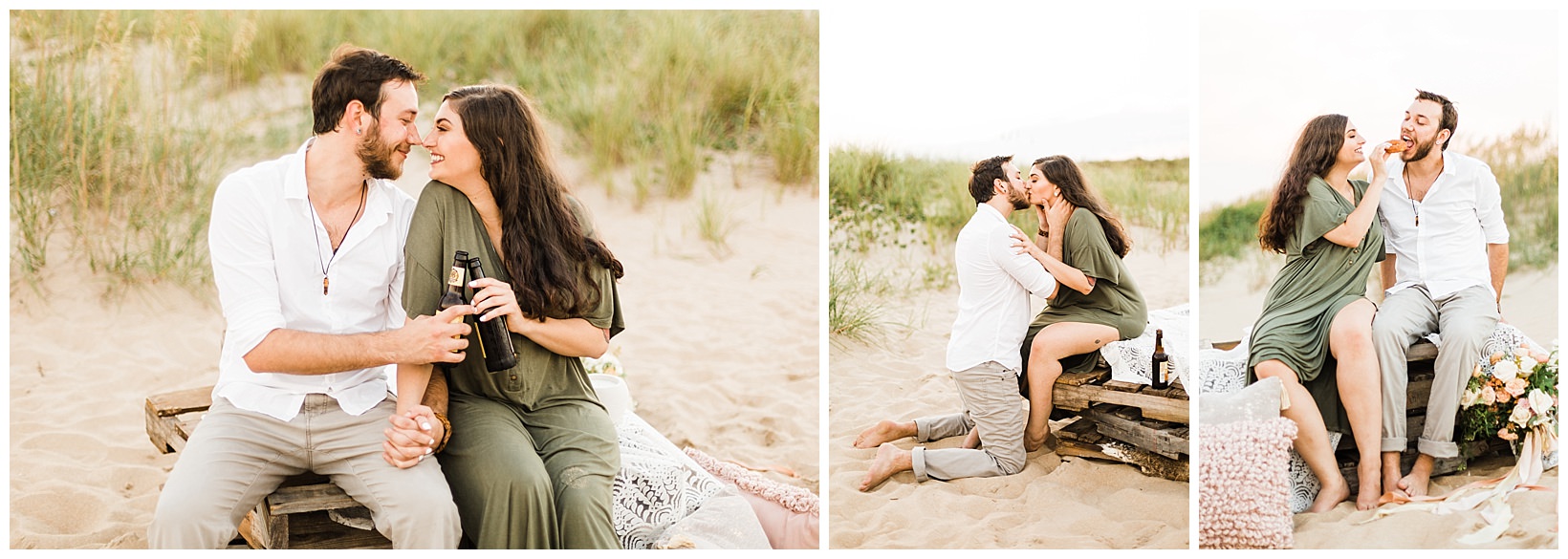 Virginia Beach musician elopement photographer couple inspiration boho green dress 