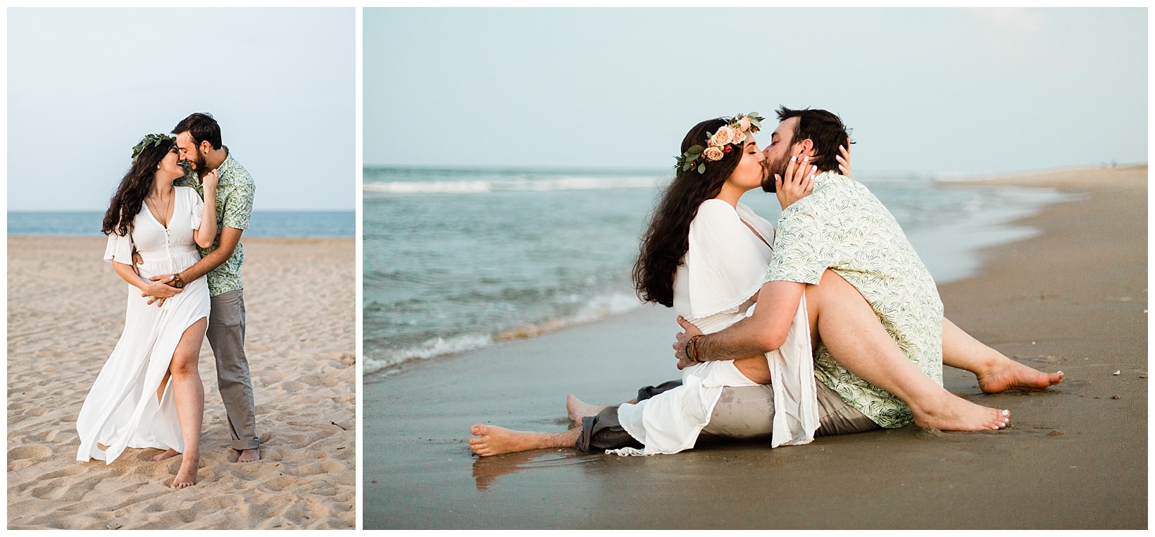 Virginia beachy indie elopement wedding photographer couple inspiration in the ocean