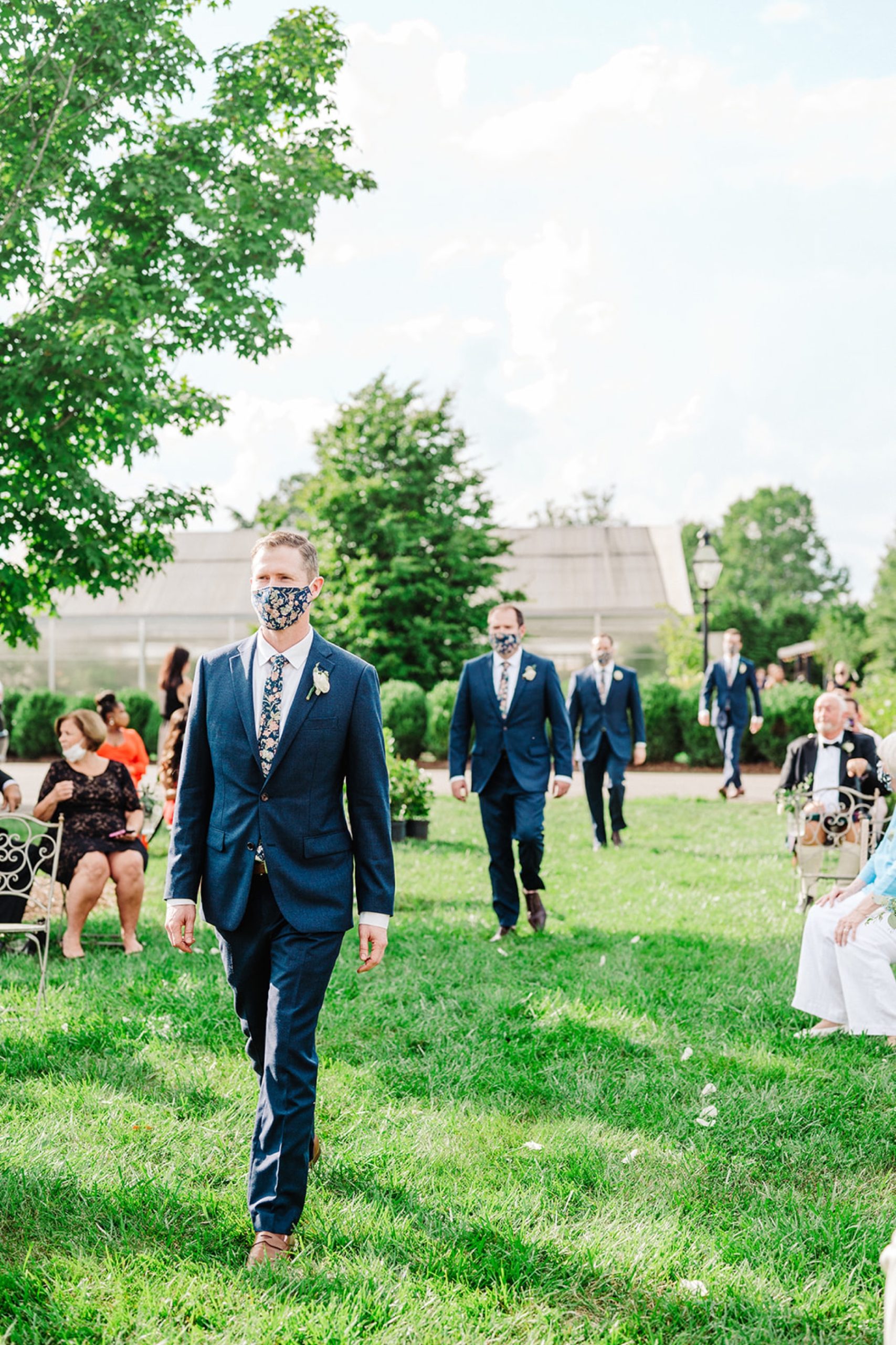 COVID groomsmen style with masks