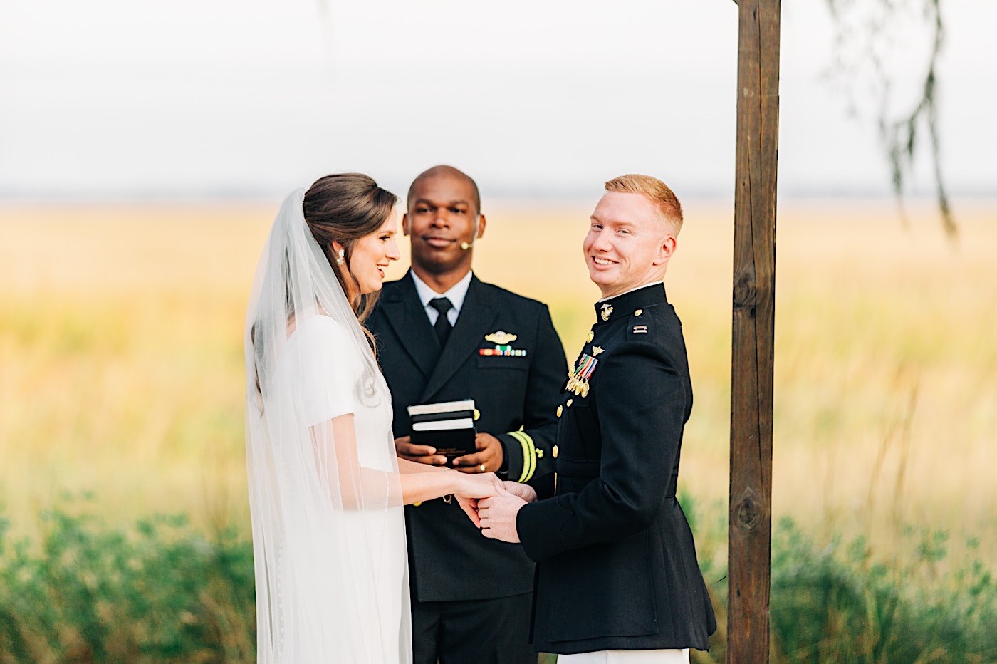 Agapae Oaks Wedding in Beaufort, marrying a marine