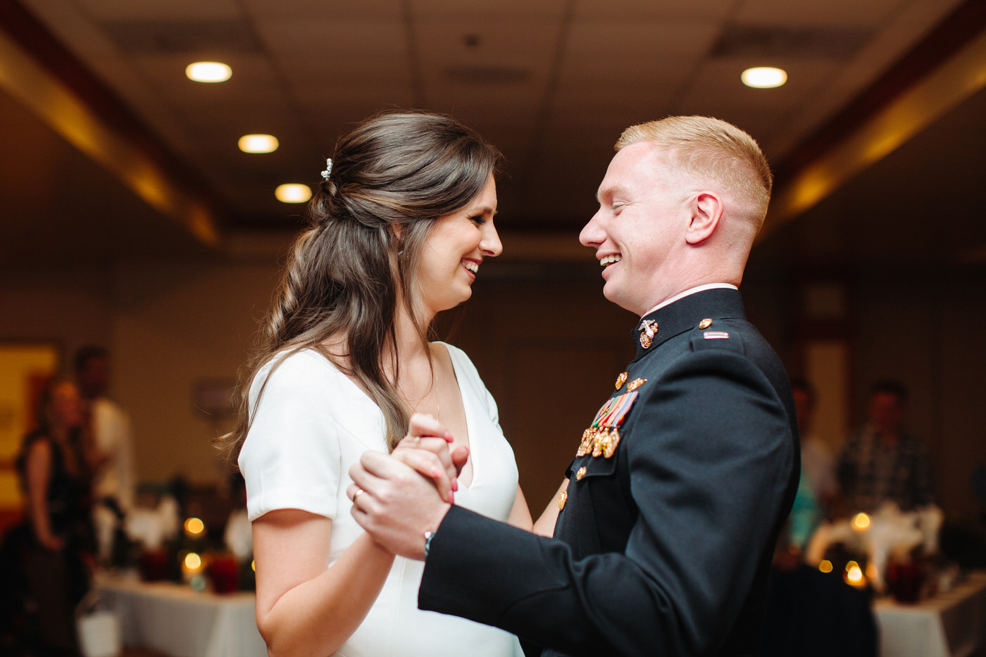 Agapae Oaks Wedding in Beaufort, First Dance, Marine Corps Pilot