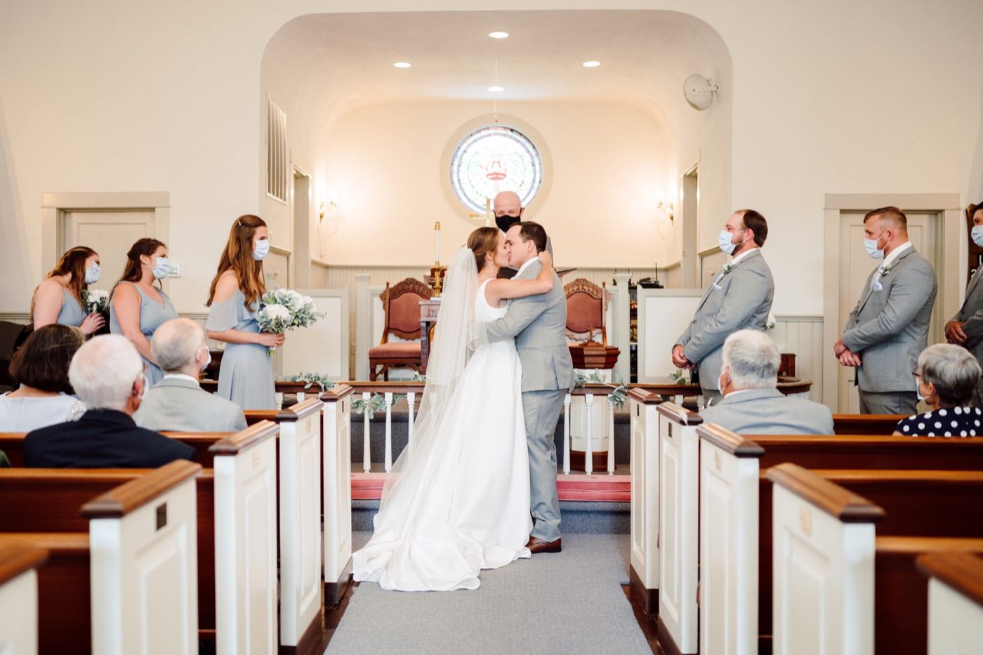 Charlottesville VA wedding photographer, first kiss, 