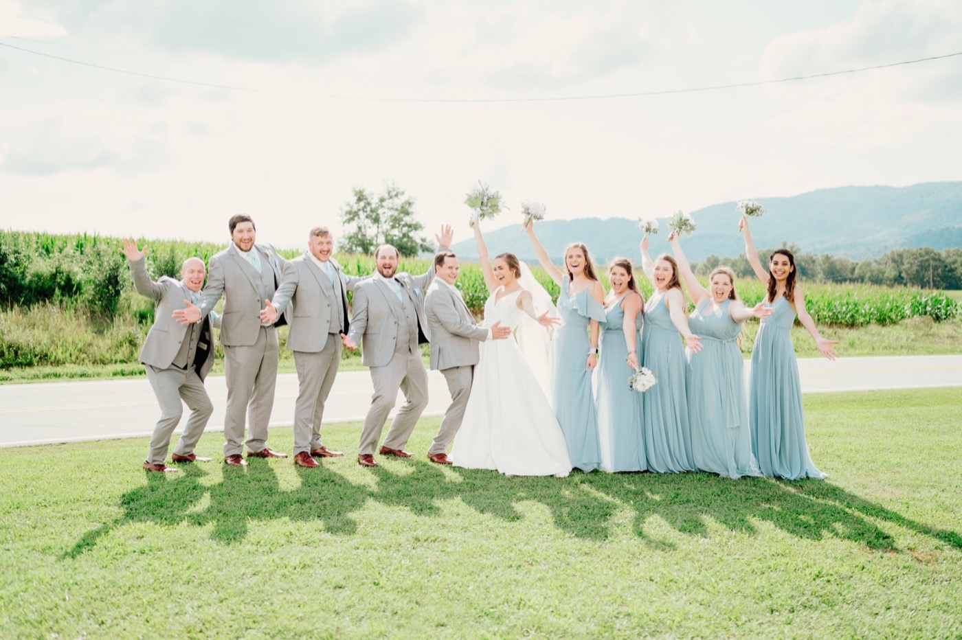 Charlottesville VA wedding photographer, wedding party, 