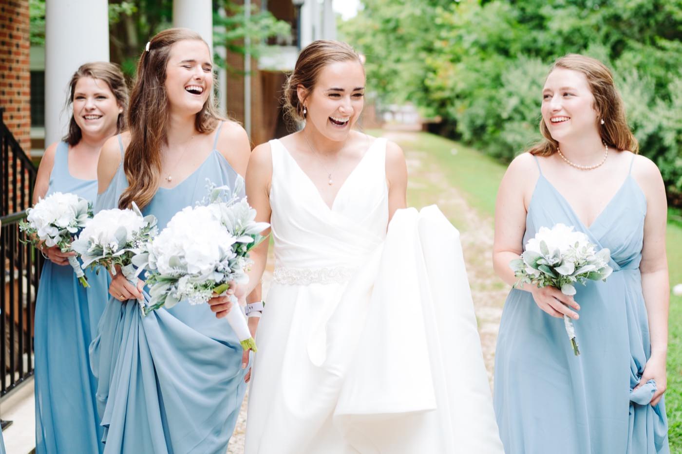Charlottesville VA wedding photographer, bride and bridesmaids, 