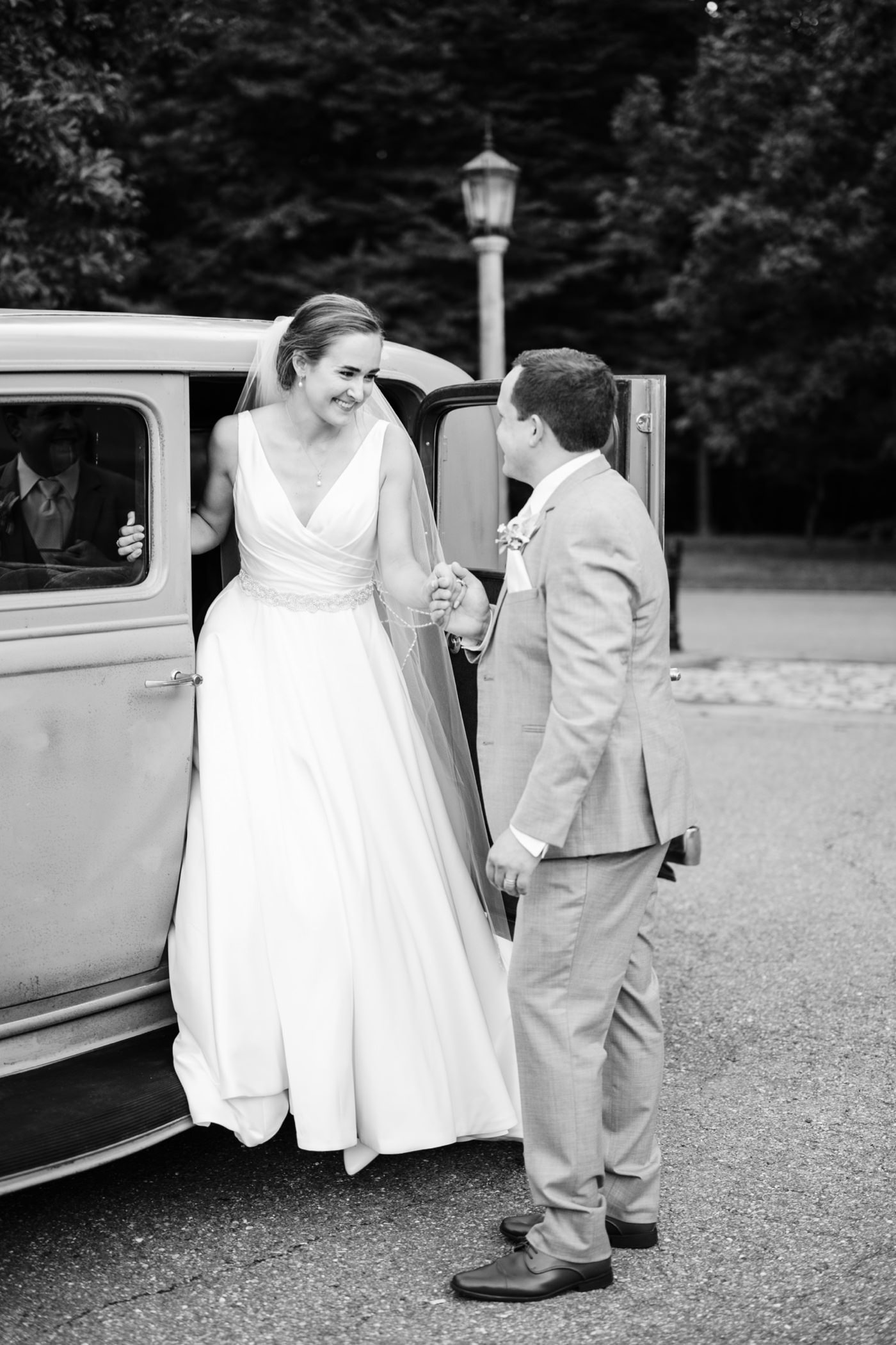 Charlottesville VA wedding photographer, classic car wedding, 