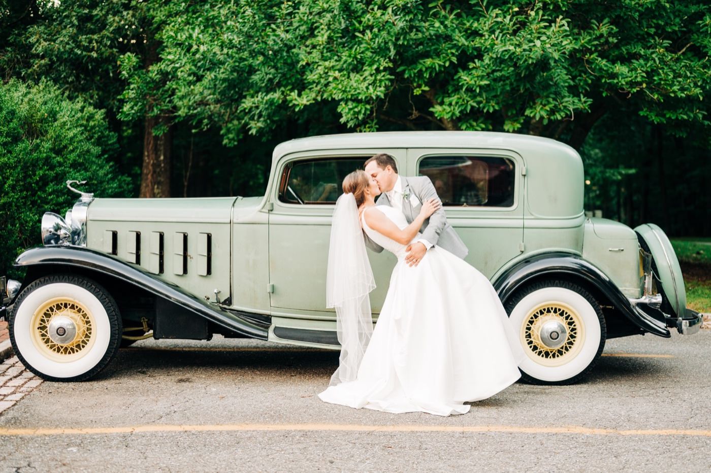 Charlottesville VA wedding photographer, classic car at wedding,