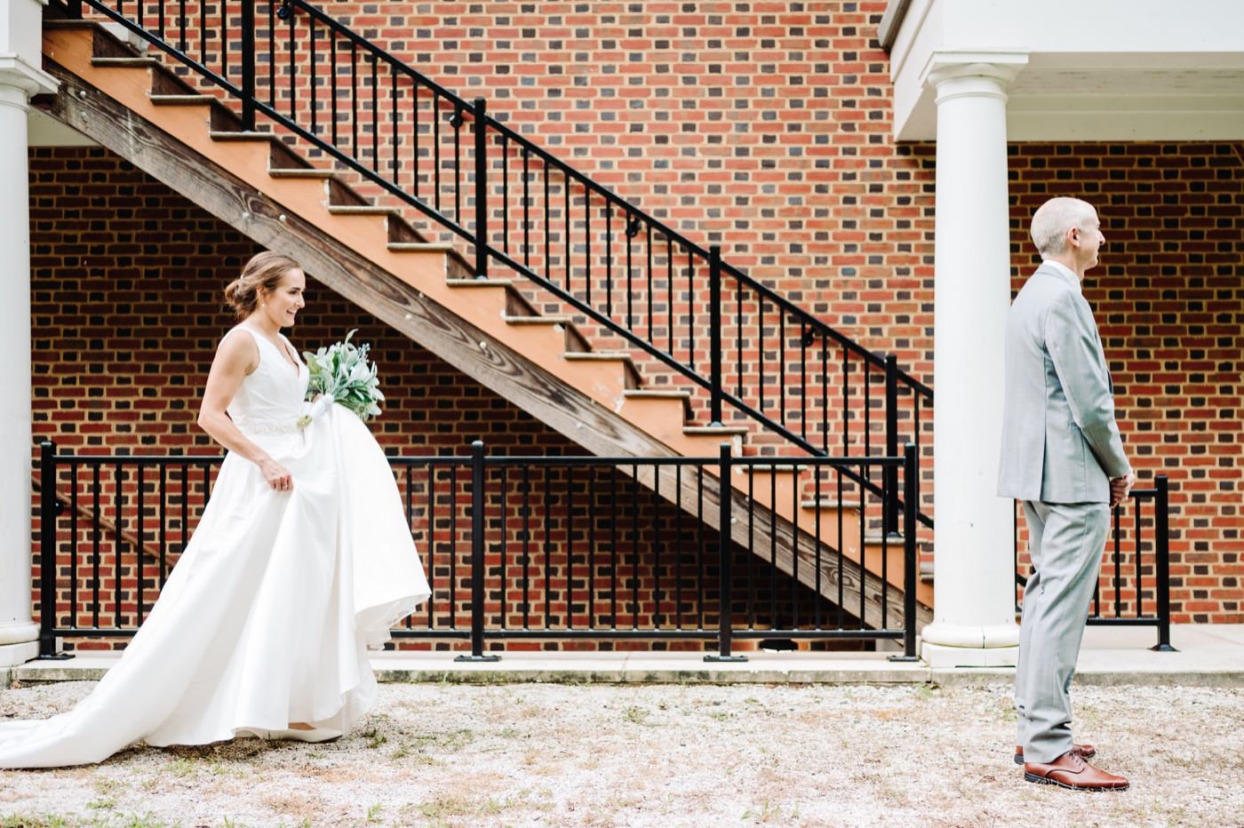 Charlottesville VA wedding photographer, first look with dad,