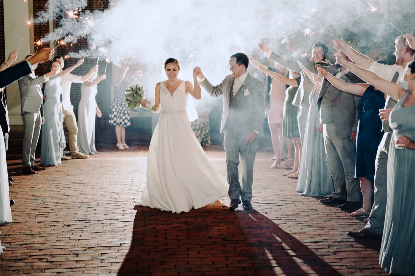 Charlottesville VA wedding photographer, sparkler exit