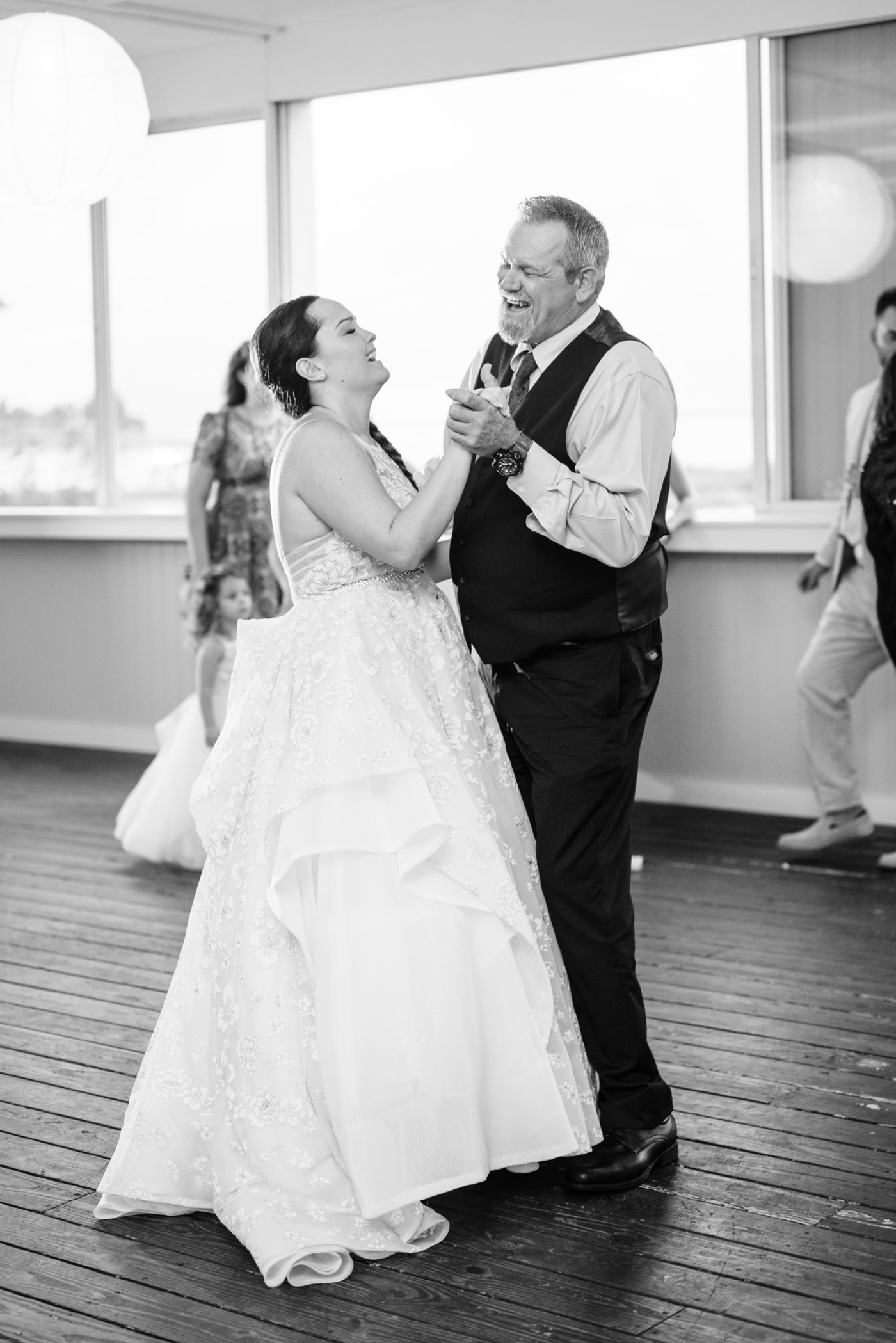 Chesapeake Bay Beach Club Wedding photos, father daughter dance at CBBC, Rainy wedding inspiration