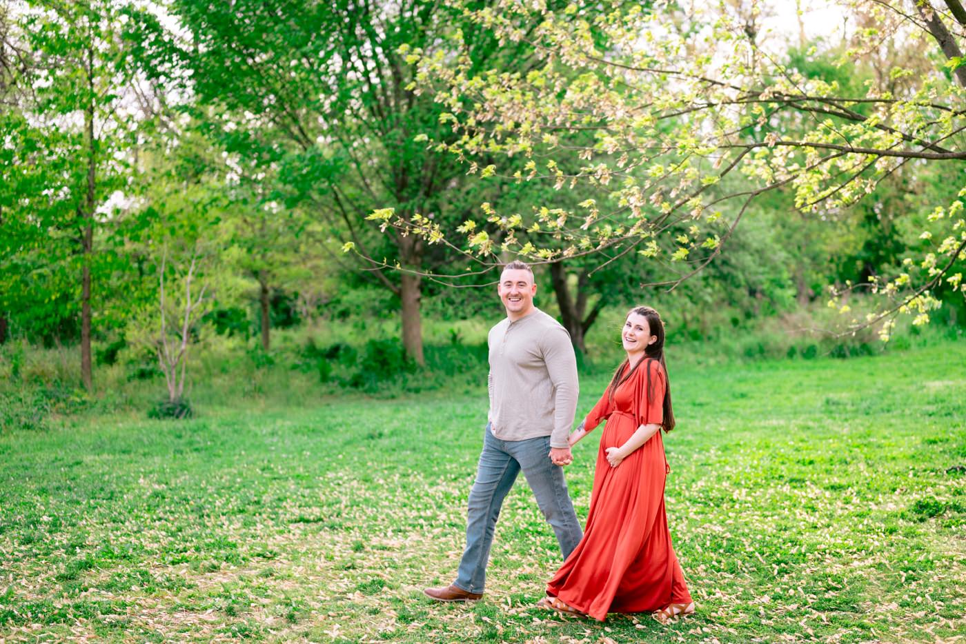 Virginia Maternity Photographer, Virginia Family Session, VA Mom to Be, Spring Maternity Session in Jones Point Park, Alexandria Maternity Session, spring pregnancy photos, red pregnancy dress, spring pregnancy outfit