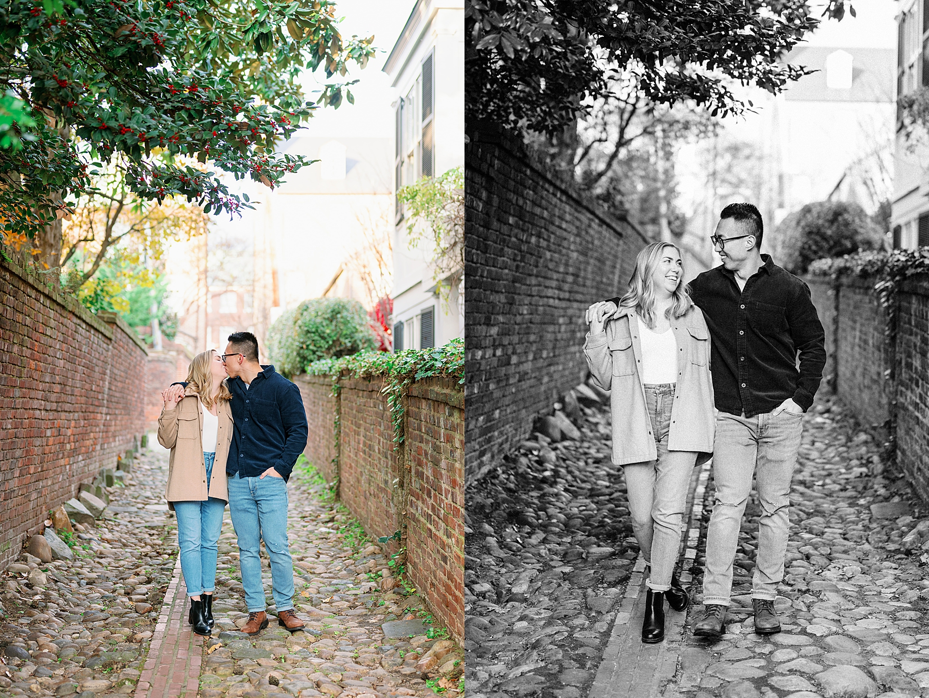 winter engagement session in Georgetown